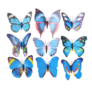 仿真立体蝴蝶塑料蜻蜓插杆蝴蝶园艺插花装饰品草坪地美化扦插蝴蝶