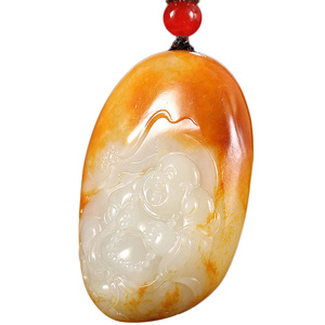 新疆和田玉羊脂玉佛观音吊坠男女平安无事牌白玉籽料原石籽玉貔貅