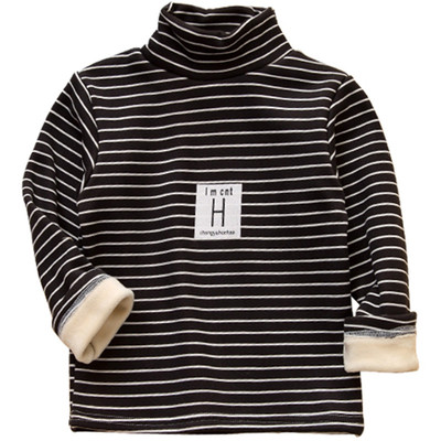 半高领加绒加厚男童冬季打底衫