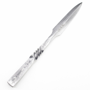 龙泉复古白手工古马百炼花纹钢家用普洱茶刀茶针撬切开茶专用工具