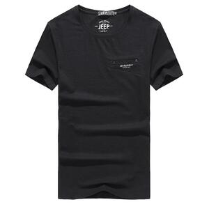JEEP/吉普2022夏季新款短袖T恤男圆领休闲男装简约大码青年t恤衫