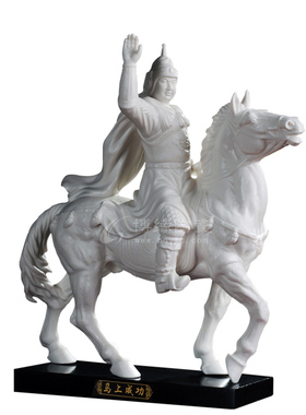 德化白瓷人物骑马风水工艺礼品