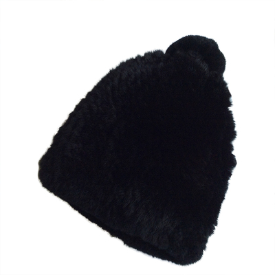 正宗獭兔毛皮草编织帽子女款加厚