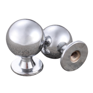 抽屉衣橱柜把手小拉手实心银色拉手柜门圆形单孔亮光4MM孔配螺丝