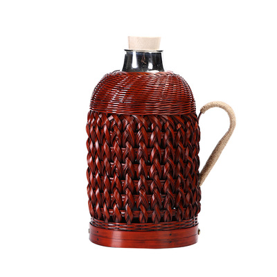 竹编家用热水瓶老式复古茶室民宿