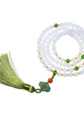 和田玉三缘证宝羊脂白南红碧玉石