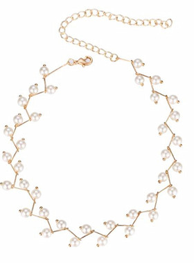 气质珍珠锁骨链女项链项圈学生