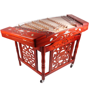 星海扬琴乐器 专业演奏考级一级非洲紫檀木贝雕402杨琴 8622L-A