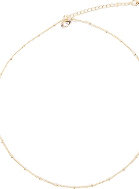 法式ins镀18k金色珠项链