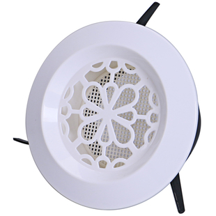 圆形花风口室内新风空调系统通风换排气风罩口带栅栏防虫ABS塑料