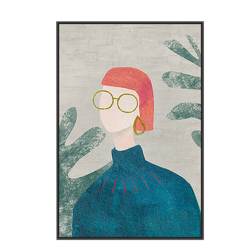 摩登少女北欧风格ins色彩装饰画