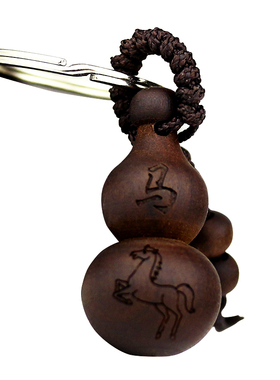 十二生肖桃木小葫芦钥匙扣饰品男女汽车包包钥匙链挂饰创意小礼物