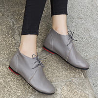 2026 New Spring and autumn flat shoes, soft leather retro single shoes, casual shoes, soft soles for pregnant women, versatile small leather shoes, women's shoes thumbnail 2