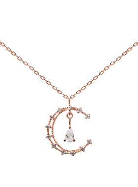 7号银铺2020新款潮925月亮项链