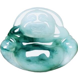 天然A货翡翠玉佛玉吊坠阳绿带翠弥勒佛玉挂件正品玉石佛公玉项链