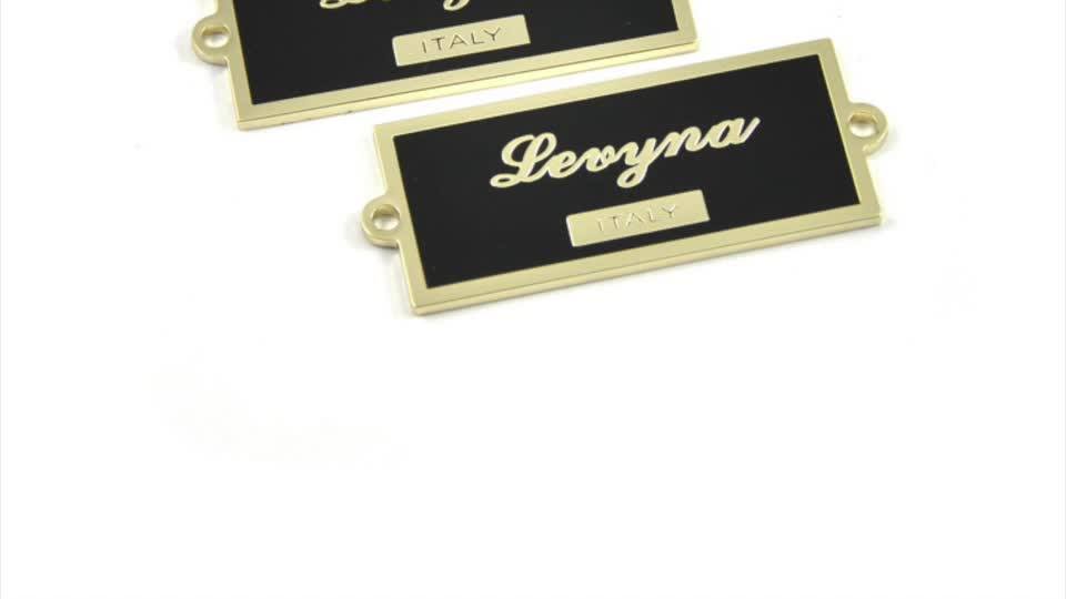 Light Gold Custom Design Luggage Logo Plate Backpack Metal Tags Plates