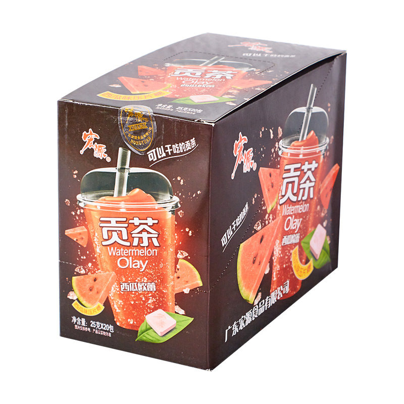 宏源贡茶20袋盒装压片糖干吃奶片抹茶巧克力即溶糖果休闲零食