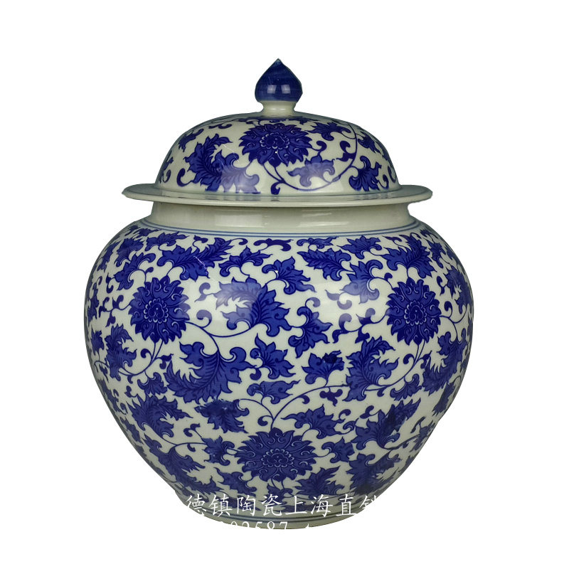 景德镇陶瓷器青花坛子装饰摆件