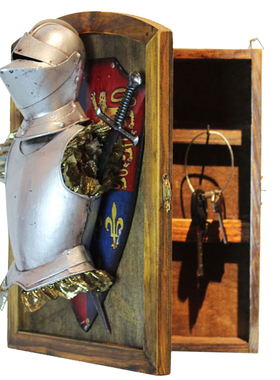 中世纪盔甲骑士武士锁匙盒钥匙盒酒吧西餐厅咖啡厅门厅办公室摆设