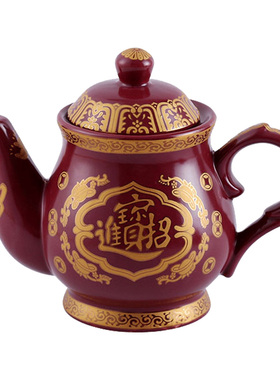 拜神供佛供奉陶瓷酒壶茶壶宝钱莲子壶招财进宝家用佛具用品包邮