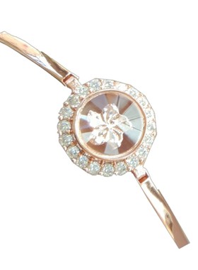 镀18k玫瑰金紫荆花手链唯美豪华