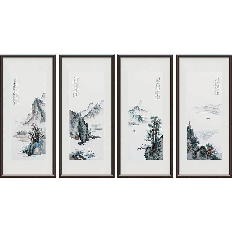古艺苏绣精品山水秋江胜景图礼品