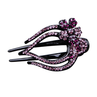 成人大号发夹鸭嘴夹三齿夹盘发插梳发卡韩式水钻发梳头饰带齿发饰