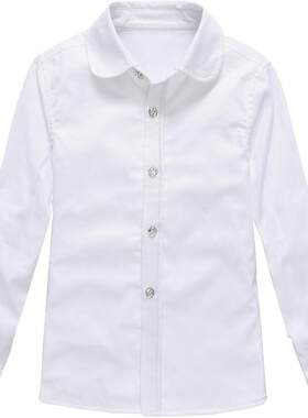 纯白色儿童装园服加绒加厚衬衫