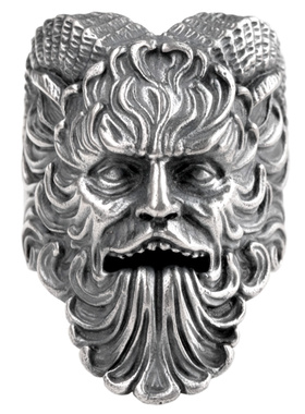 摩羯座戒指潘恩泰银牧神纯银霸气