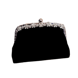 LOLIBOX定制丝绒高档合金水钻大容量女小包手拿手提斜跨晚宴会包