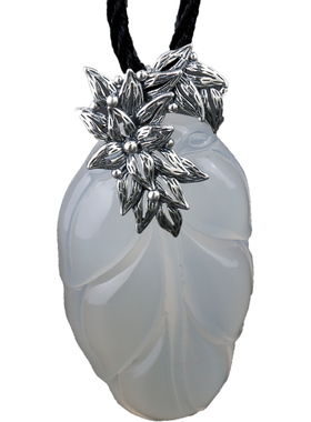 祥云纯银夹扣项链坠花式配件长针