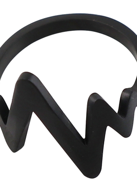 KORKEN原宿街头嘻哈风心电图戒指