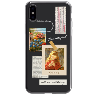 艺术手机壳11适用12苹果16华为pura70透明nova13小米15油画civi4pro少女vivox100荣耀300魅族21红米note13pro