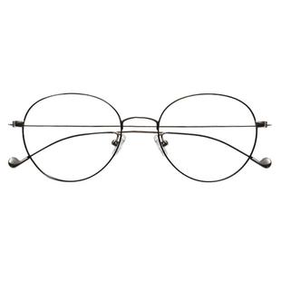 HAN近视眼镜女可配度数防蓝光超轻钛素颜修饰显瘦复古圆框男4840