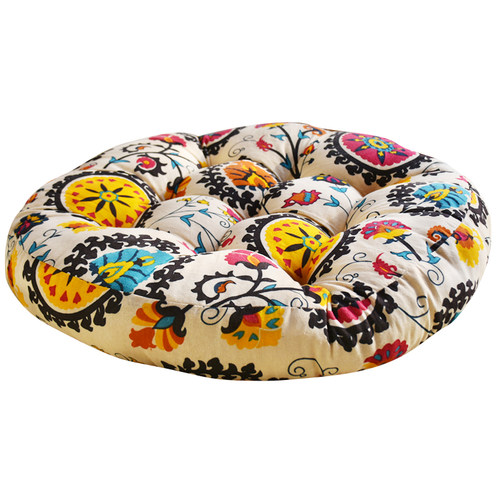 棉麻 复古蒲团美臀坐垫加厚布艺圆形阳台飘窗榻榻米窗台地板打坐