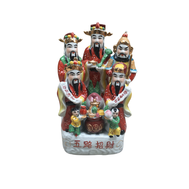 陶瓷五路财神赵公明风水佛像