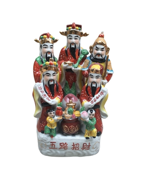 陶瓷五路财神赵公明风水佛像