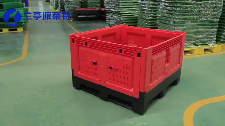 Sgs Plastic Collapsible Bulk Containers Heavy Duty Pallet Box Mega Bins