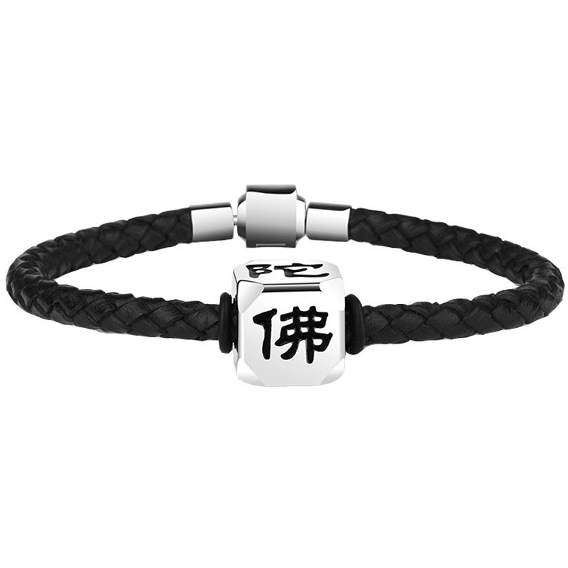 钨金编织男士休闲风百搭佛珠手链