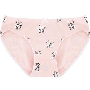Cotton Republic/棉花共和国猫印花性感蝴蝶结低腰棉质女士三角裤