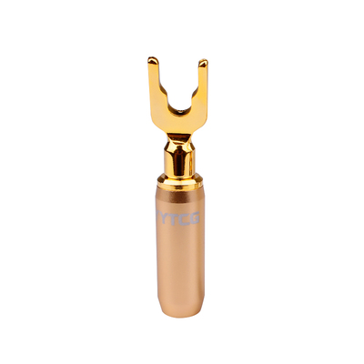 纯铜镀金发烧专业免焊接香蕉插头