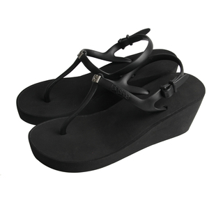 POPITS女士专柜新品绑带7cm高跟舒适拖鞋人字拖夹脚拖凉鞋外穿海