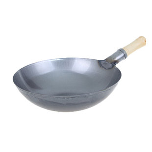 传统手工铁锅加厚无涂层熟铁锅圆底铁锅炒锅厨师用炒菜锅大马勺锅