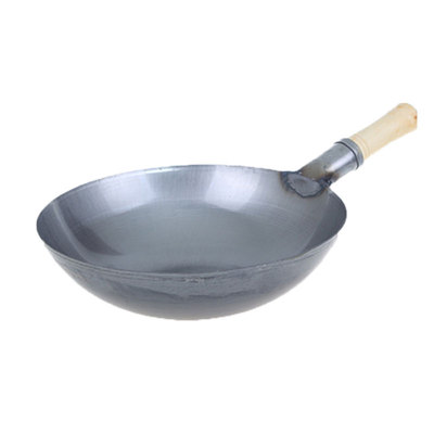 手工铁锅加厚无涂层圆底厨师