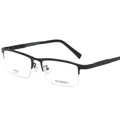 男款方形半框弹簧腿成品眼镜架