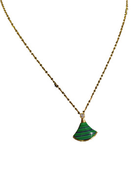 金色白吊坠镶钻不掉色小红裙项链