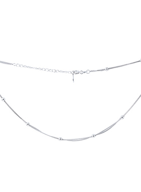 925银项链简约女简约项圈双层