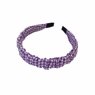 韩系bm少女学院风彩色格子发箍夏季褶皱压发发卡洗脸复古头箍发饰