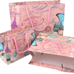 情人节新款欧式蝴蝶 时尚精美礼品袋 手提袋子 创意纸袋