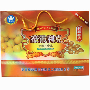 豪霞利克小银杏礼盒新疆手剥开口轮台小白杏核经典罐装345克×4盒